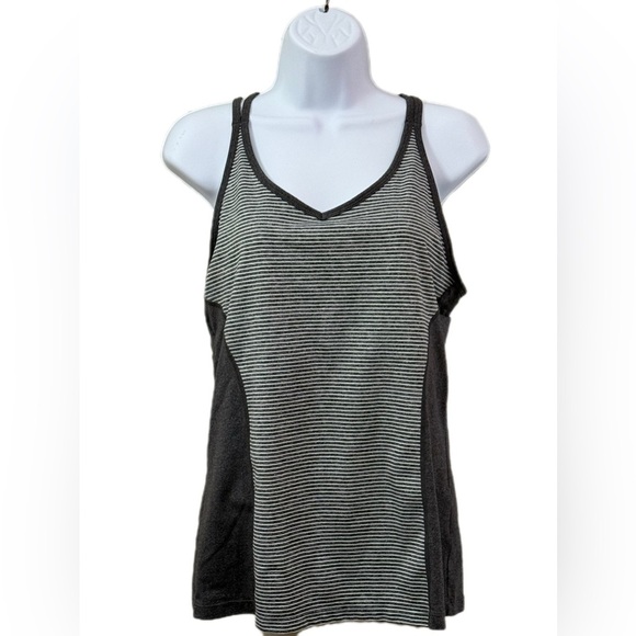 Striped Black and Gray Women's Tank Top - Picture 1 of 6